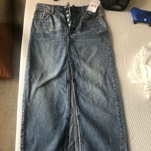 Free People Maxi/Midi Denim Skirt 25